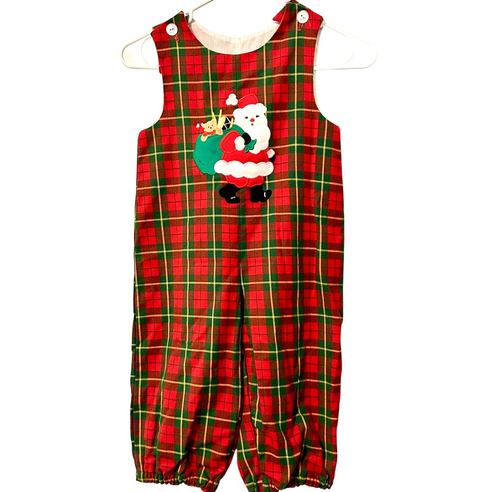 VTG Kelly's Kids Santa Christmas Longall/Jon Jon/Romper size- see meas in photos